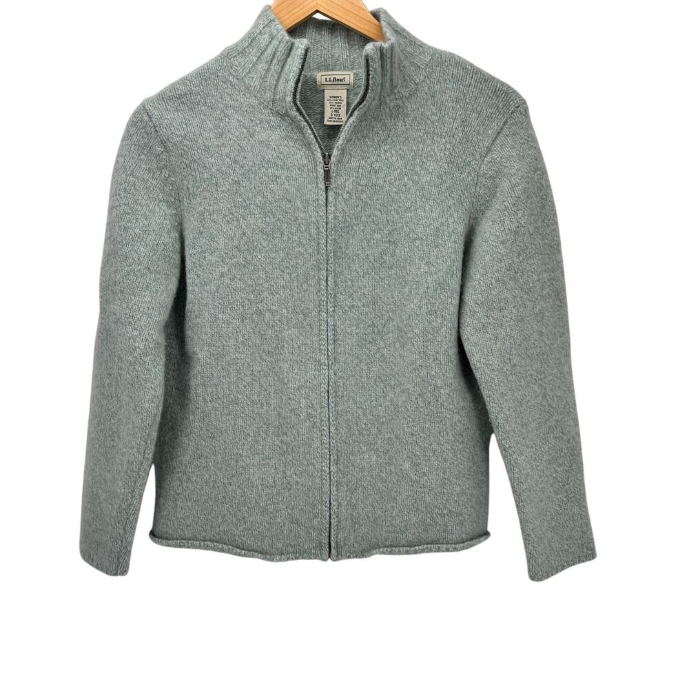 L.L. Bean Women's Heather Gray Zip Cardigan